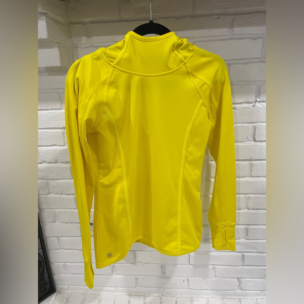 Athleta Pullover Yellow Scuba Solid Sweater Size XS Athletic Yoga